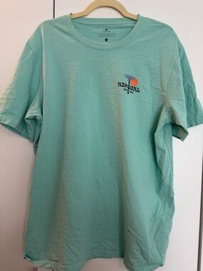 Rip Curl Mint Green Short Sleeve Tee with Tropical Chest Logo